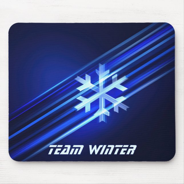 Mousepad Ilustração Abstrata de Inverno com Floco de Neve  (Frente)