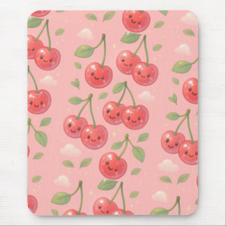 Mousepad Ilustração animada do padrão de cereja Kawaii