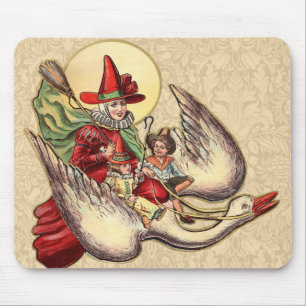 Mousepad Ilustração Antiga Infantil da Mamãe Gansa