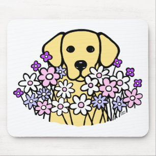 Mousepad Ilustração bonita de Labrador do amarelo da alma
