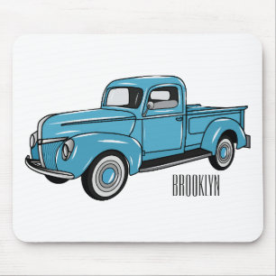 Mousepad Ilustração clássica de desenho de caminhão de cole