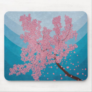 Mousepad Ilustração cor-de-rosa do primavera da flor de