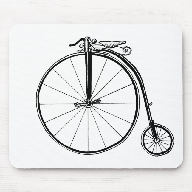 Mousepad Ilustração da Bicicleta Penny Farthing (Frente)