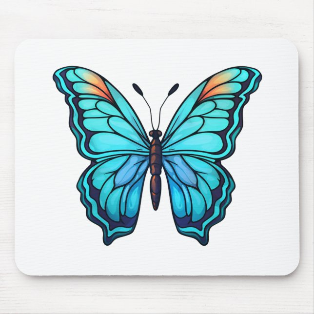 Mousepad Ilustração da borboleta de desenho animado (Frente)