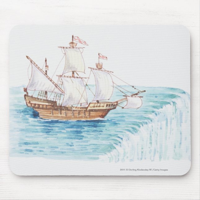 Mousepad Ilustração da borda de aproximação do navio da (Frente)