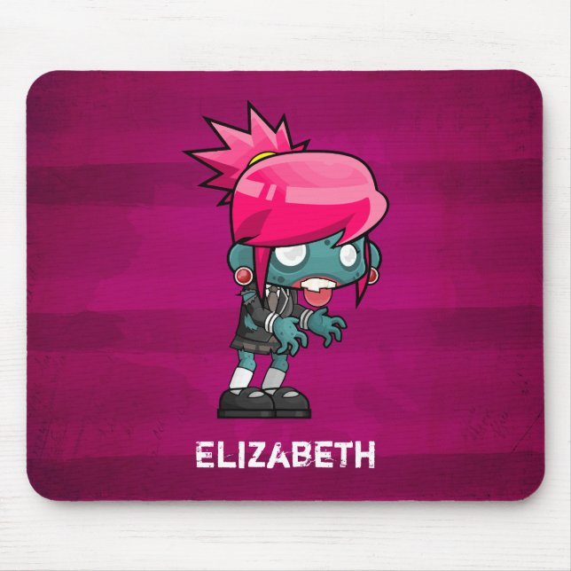 Mousepad Ilustração da Garota Zombie do Bolo Bonito (Frente)