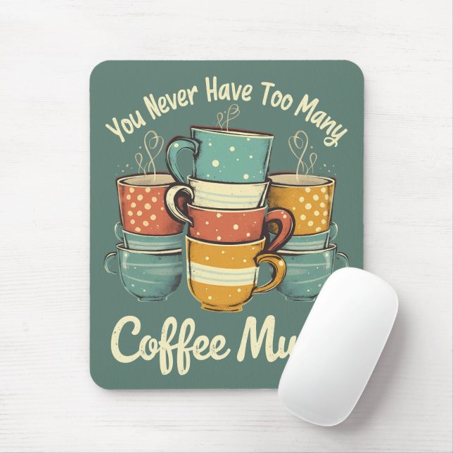 Mousepad Ilustração da pilha de café retrô (Com mouse)