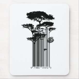 Mousepad Ilustração das árvores do código de barras do