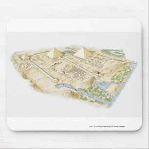 Mousepad Ilustração das pirâmides de Giza