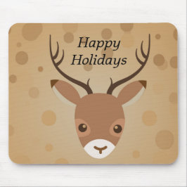 Mousepad ilustração das renas sobre fundo castanho