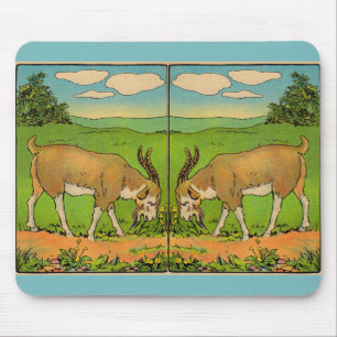 Mousepad Ilustração de 1914 sobre a pastagem de cabra