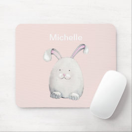 Mousepad Ilustração de Aquarela de Coelho da Páscoa