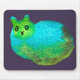 Mousepad Ilustração de arte de gato gordo azul