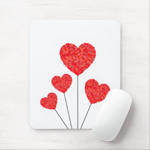 Mousepad Ilustração de Balões de Coração Design