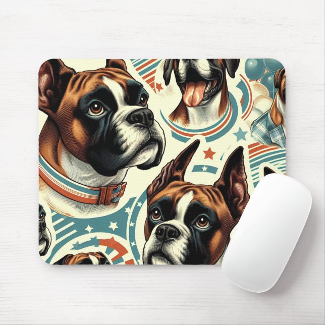 Mousepad Ilustração de Cachorro Invisível Vintage (Com mouse)