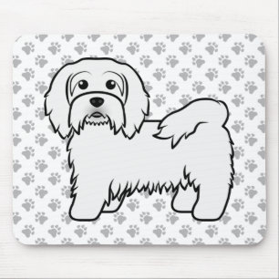 Mousepad Ilustração de Cão de Cartoon Bonito em Havanês Bra