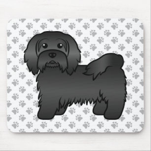 Mousepad Ilustração de Cão de Cartoon Bonito em Havanês Neg