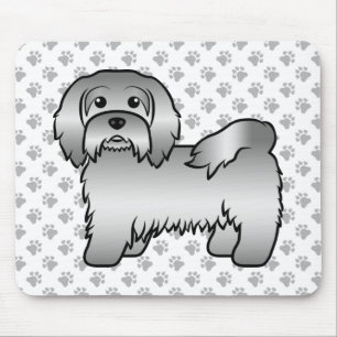 Mousepad Ilustração de Cão de Cartoon Cinto em Silver Ha