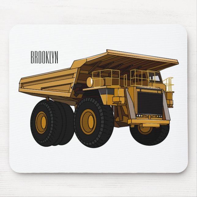 Mousepad Ilustração de cartoon de caminhão de transporte (Frente)