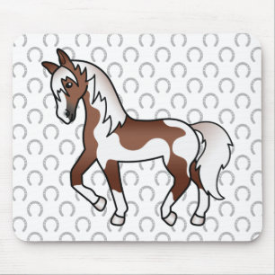 Mousepad Ilustração de Cartoon de Cavalo de Trote Castanho