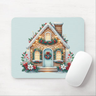 Mousepad Ilustração de Casa de Pão de Mel Aconchegante para