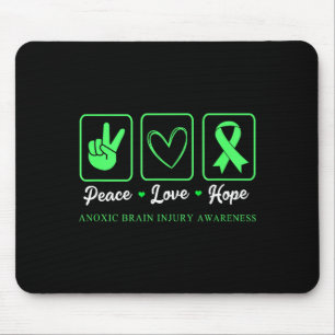 Mousepad Ilustração de Cérebro Anóxico Paz Amor Esperança