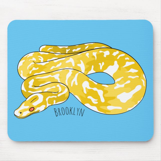 Mousepad Ilustração de cobra de pitão birmanês (Frente)