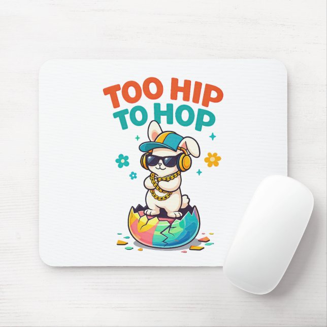 Mousepad Ilustração de Coelho Fofa Demais para Pular (Com mouse)