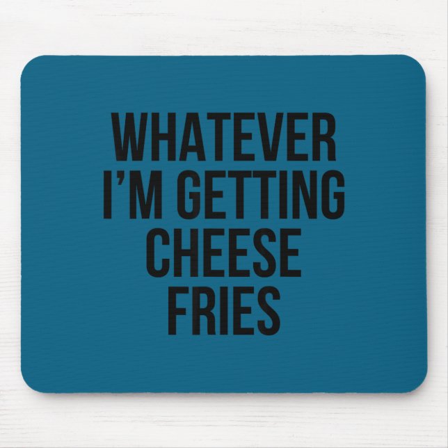 Mousepad Ilustração de Comida de Batata Frita com Queijo Wh (Frente)