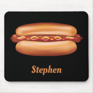 Mousepad Ilustração de Comida Rápida de Cachorro Quente com