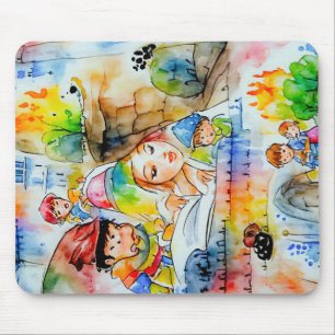 Mousepad Ilustração de Contorno de Fadas Quimáticas