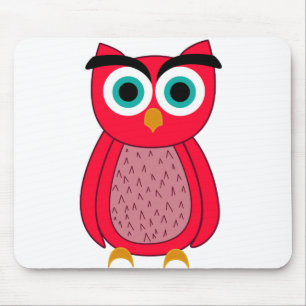 Mousepad Ilustração de Coruja Rosa Fofa