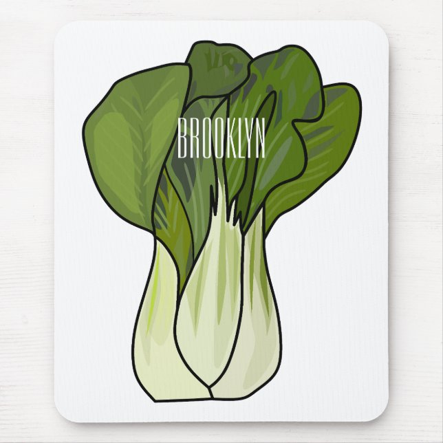 Mousepad Ilustração de desenho animado Bok choy (Frente)