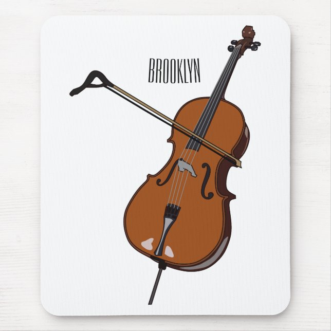 Mousepad Ilustração de desenho animado Cello (Frente)