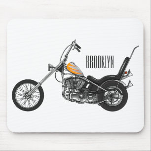 Mousepad Ilustração de desenho animado Chopper Motorcycle 1