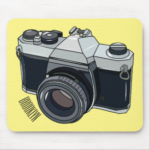 Mousepad Ilustração de desenho animado com câmera de filme