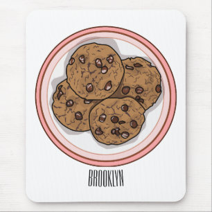 Mousepad Ilustração de desenho animado com chip de chocolat