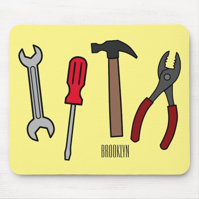 Mousepad Ilustração de desenho animado com ferramentas de c (Frente)