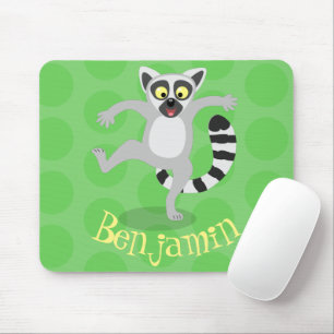 Mousepad Ilustração de desenho animado dançando lêmure 