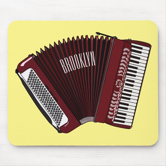 Mousepad Ilustração de desenho animado de Accordion (Frente)