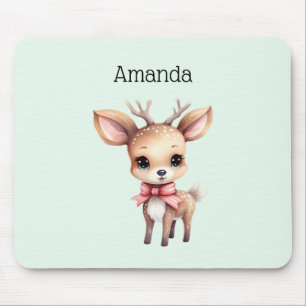 Mousepad Ilustração de desenho animado de adorável cervo be
