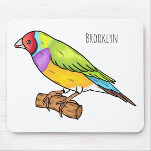 Mousepad Ilustração de desenho animado de ave-finch-gouldia