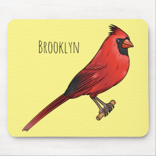 Mousepad ilustração de desenho animado de aves cardeal nort