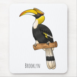 Mousepad ilustração de desenho animado de aves da folha de