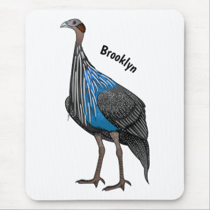 Mousepad Ilustração de desenho animado de aves guineafowl v