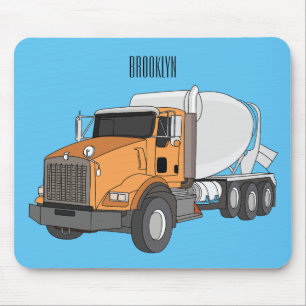 Mousepad Ilustração de desenho animado de caminhão misturad