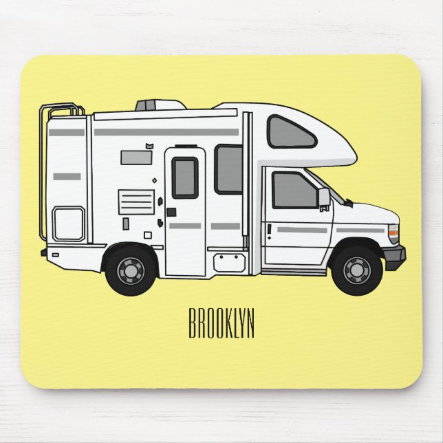 Mousepad Ilustração de desenho animado de Campervan (Frente)
