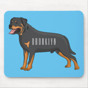 Mousepad Ilustração de desenho animado de cão rottweiler