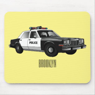 Mousepad Ilustração de desenho animado de carro da polícia