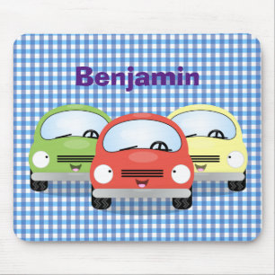 Mousepad Ilustração de desenho animado de carros kawaii
